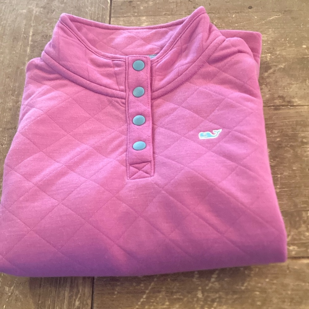 Vineyard Vines Pink Quilted Pullover NWOT size medium
